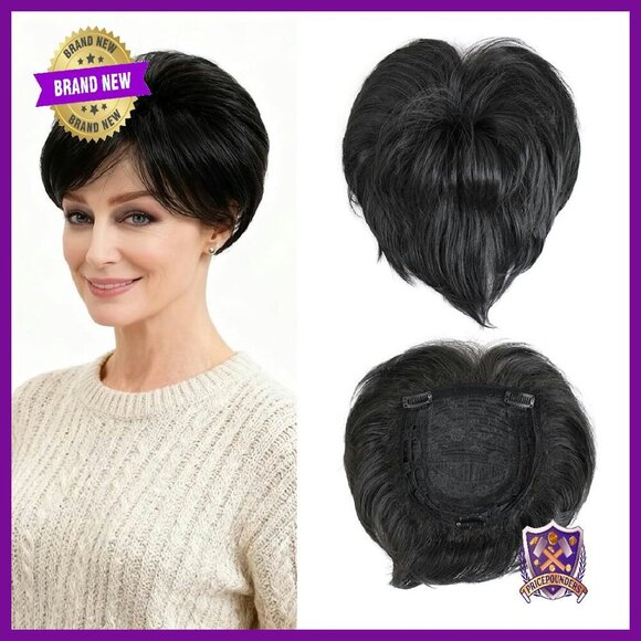 Short Pixie Cut Hair Topper for Thinning Hair, 5.5 Inch Synthetic main image 5